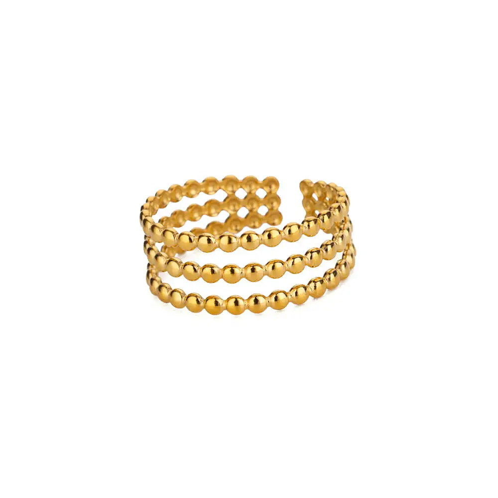 Geometric Snake Open Adjustable Ring