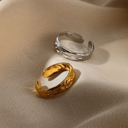 Geometric Snake Open Adjustable Ring