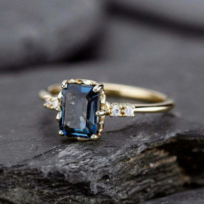 Geometric Square Crystal Zircon Ring