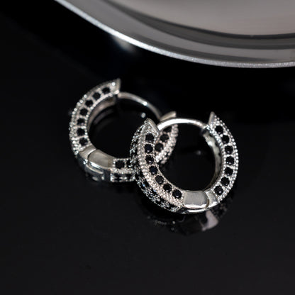 Geometric Square Hoop Zircon Earrings