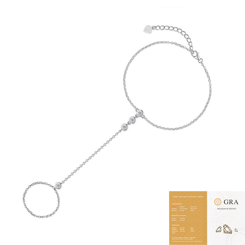 Geometric Stackable Moissanite Silver Bracelet