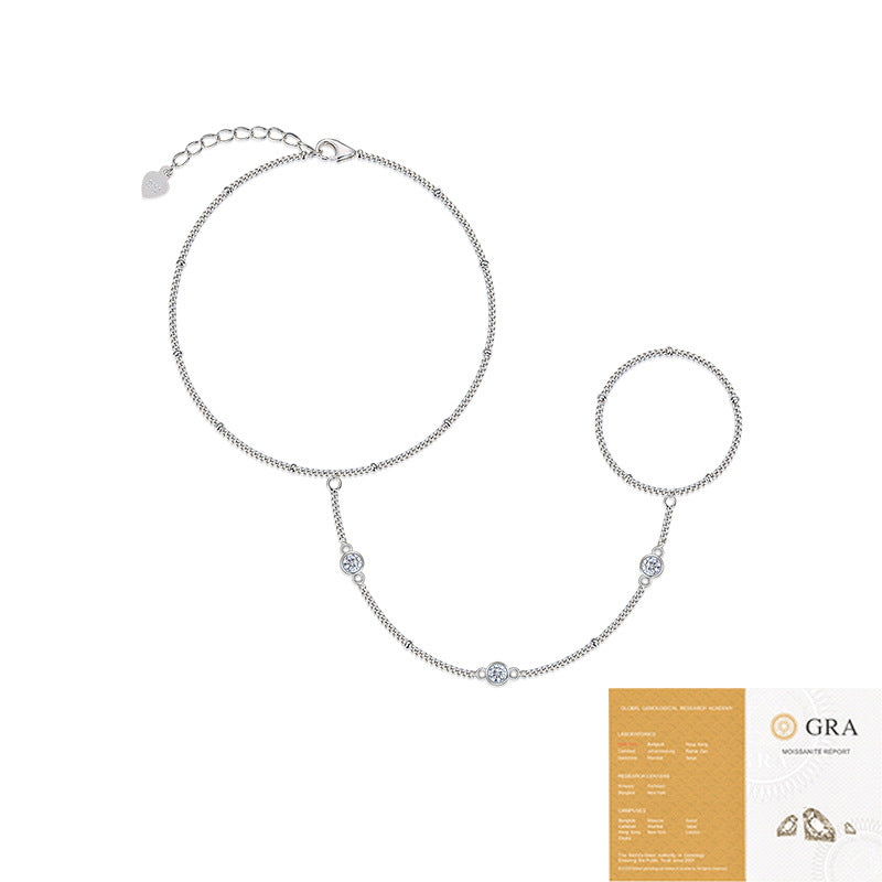 Geometric Stackable Moissanite Silver Bracelet