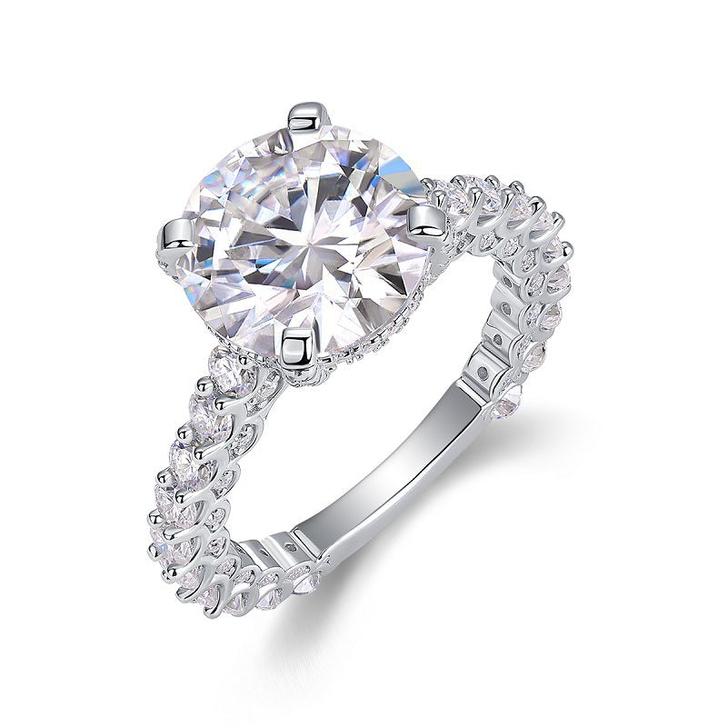Geometric Stackable Moissanite Silver Ring