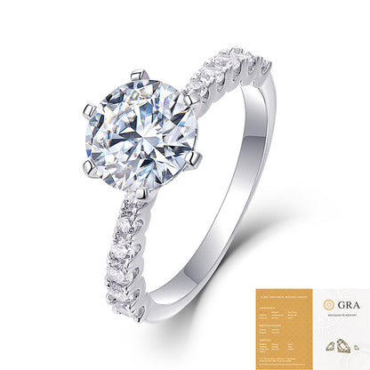 Geometric Stackable Moissanite Silver Ring