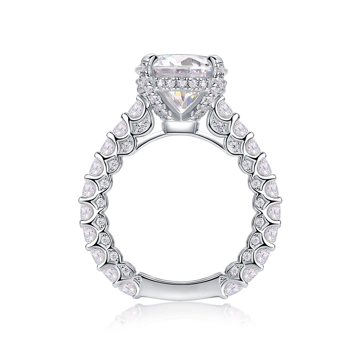 Geometric Stackable Moissanite Silver Ring