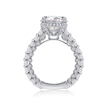 Geometric Stackable Moissanite Silver Ring