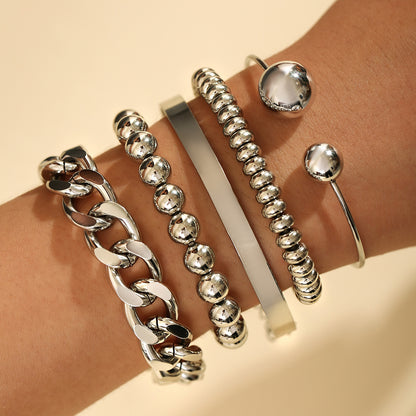 Geometric Stacking Bracelets Set for Women