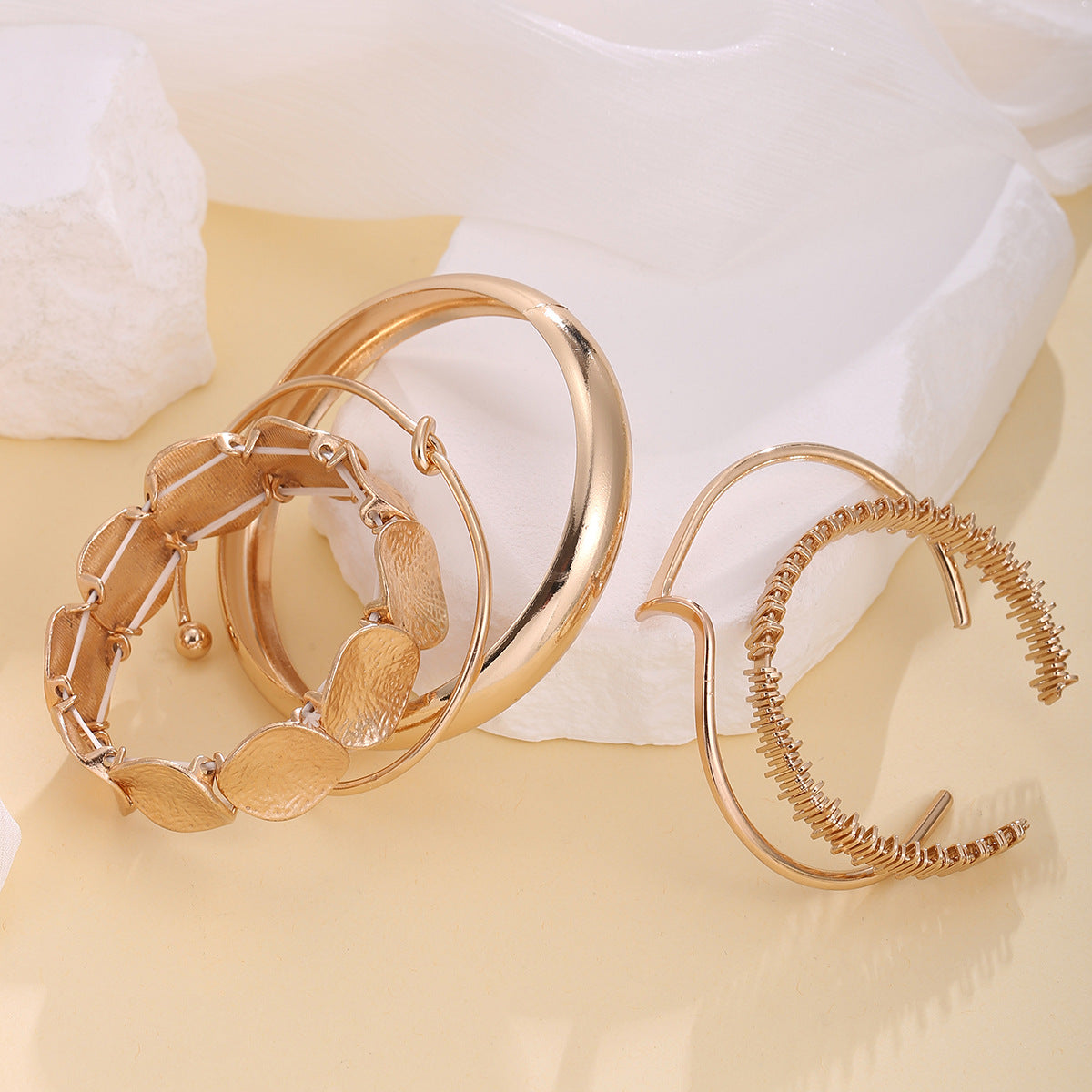 Geometric Stacking Bracelets Set for Women