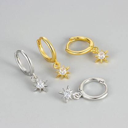 Geometric Star Earrings with Gem Accents