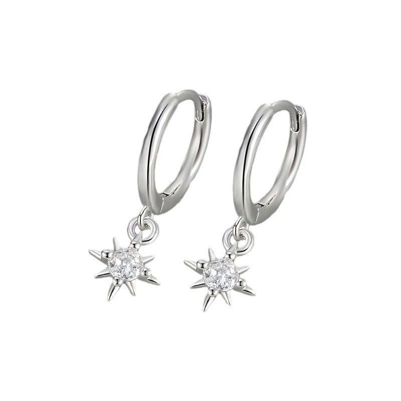 Geometric Star Earrings with Gem Accents