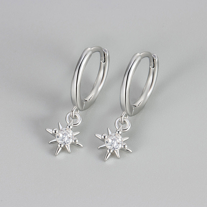 Geometric Star Earrings with Gem Accents