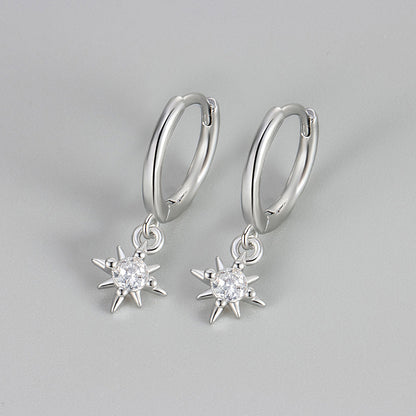 Geometric Star Earrings with Gem Accents