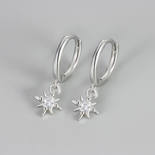 Geometric Star Earrings with Gem Accents