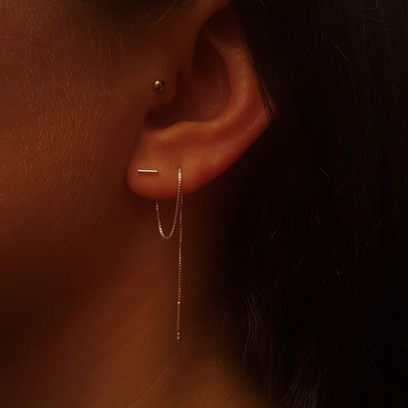 Geometric T-bar Drop Earrings