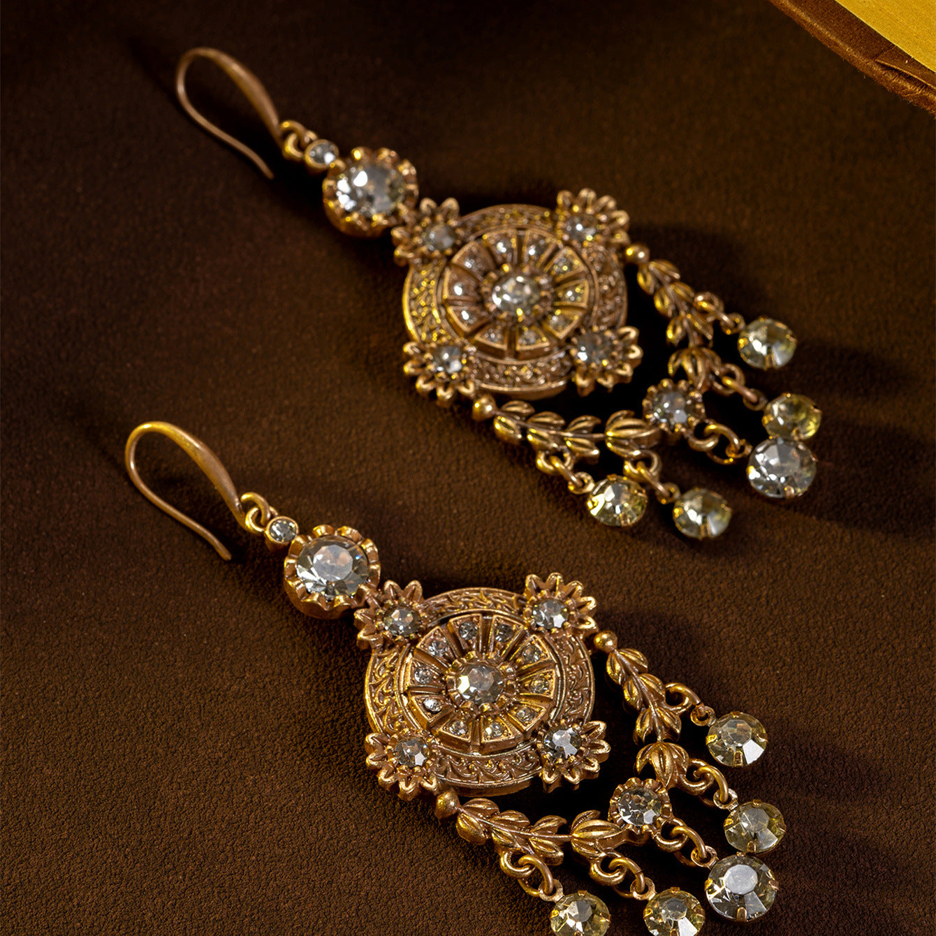 Geometric Tassel Diamond Earrings