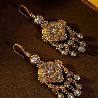 Geometric Tassel Diamond Earrings