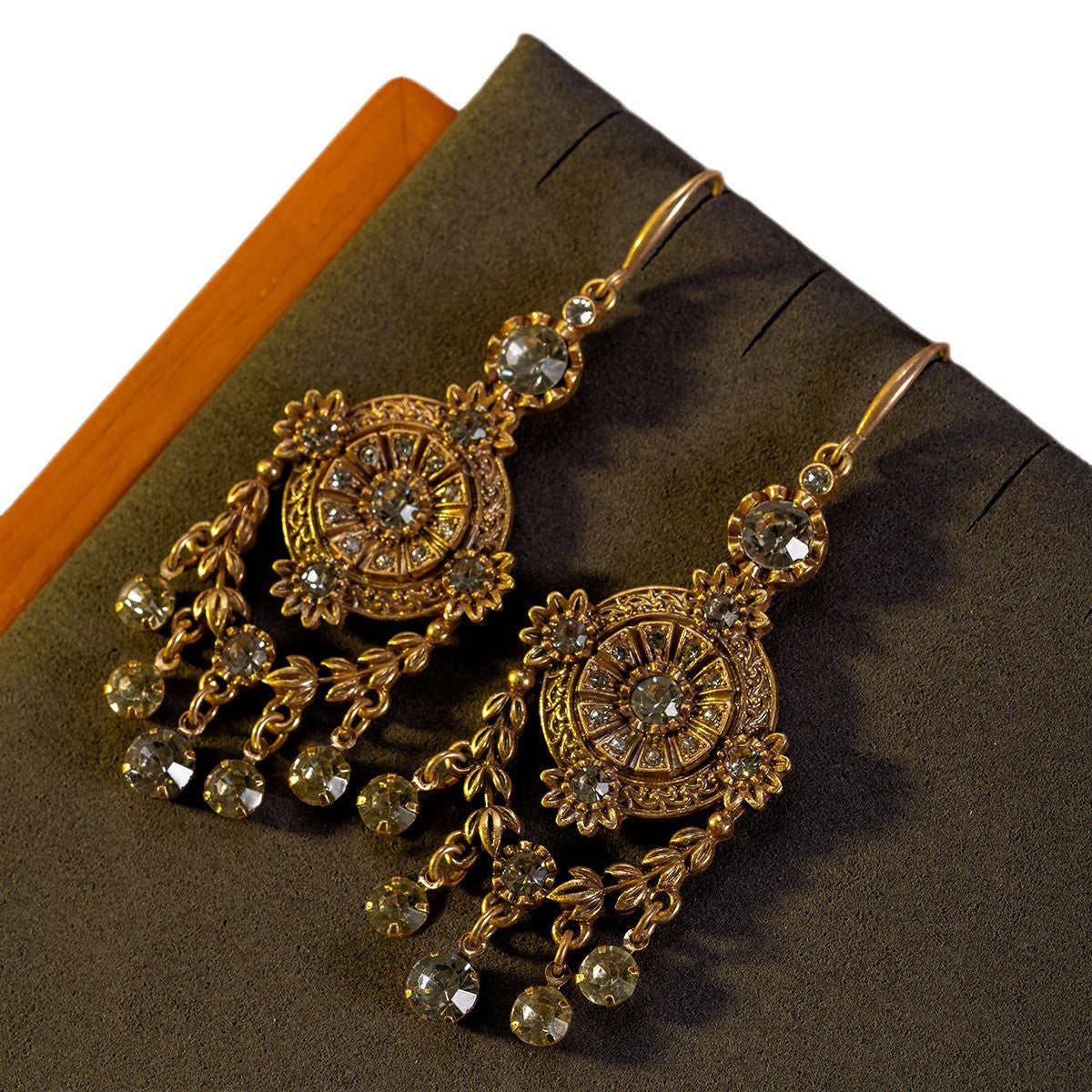 Geometric Tassel Diamond Earrings