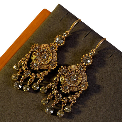 Geometric Tassel Diamond Earrings