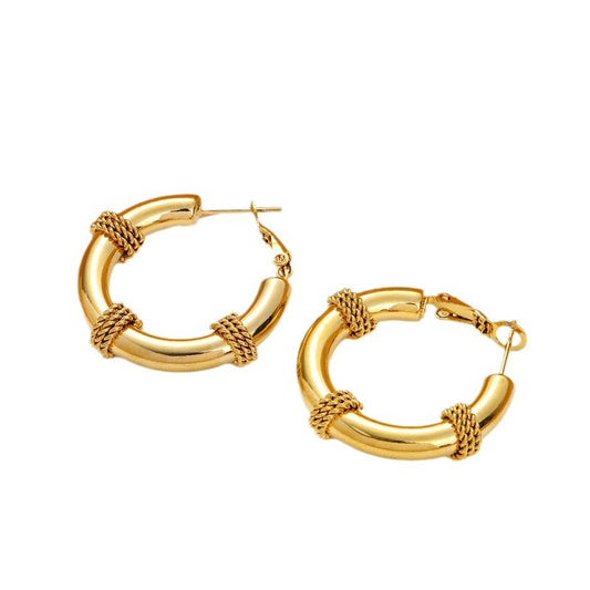 Geometric Titanium Steel Earrings with Stainless Steel Posts