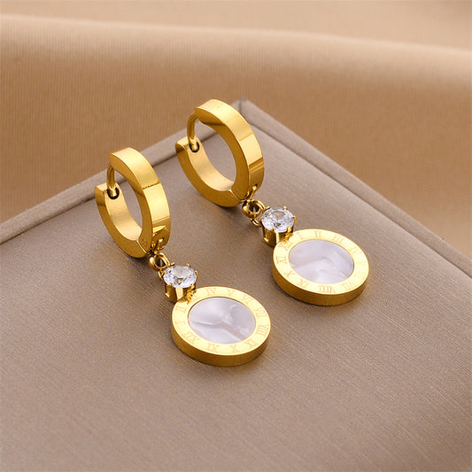 Geometric Titanium Steel Earrings with Stainless Steel Posts