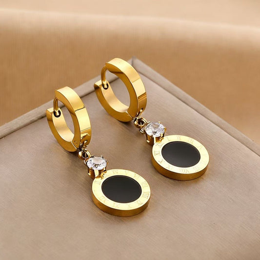 Geometric Titanium Steel Earrings with Stainless Steel Posts