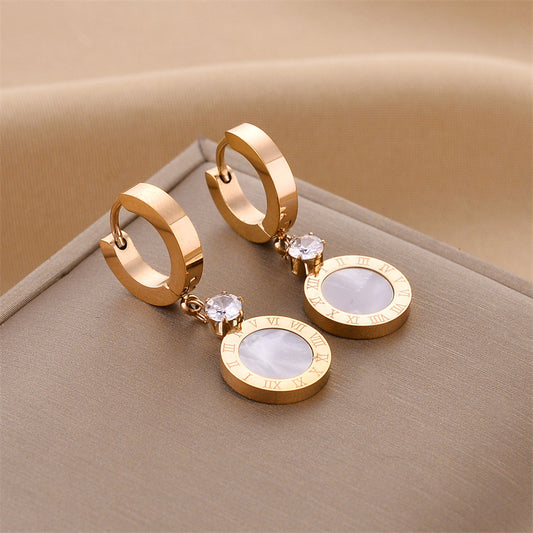 Geometric Titanium Steel Earrings with Stainless Steel Posts