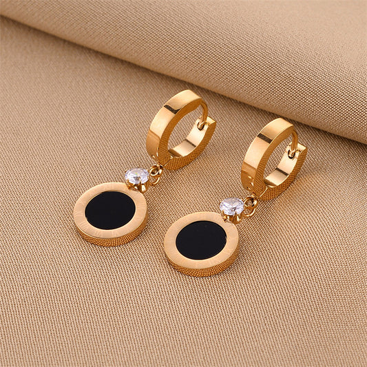 Geometric Titanium Steel Earrings with Stainless Steel Posts