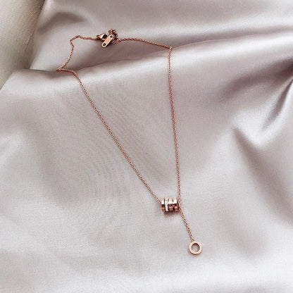 Geometric Titanium Steel Pendant Necklace for Women