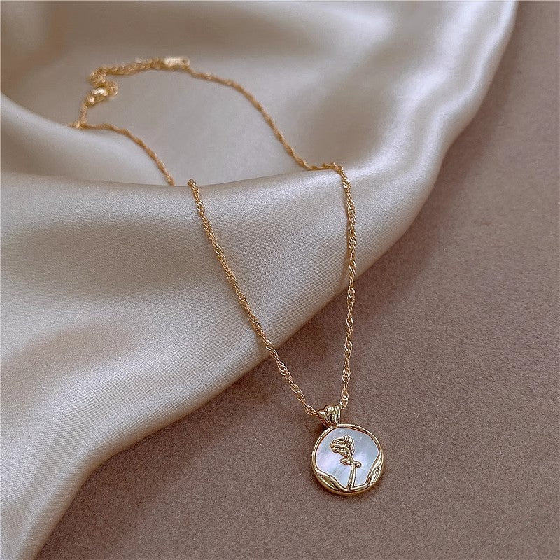 Geometric Titanium Steel Pendant Necklace for Women