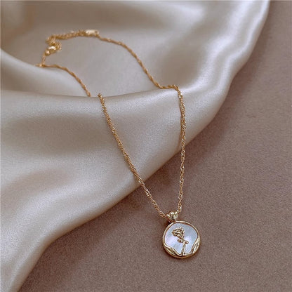 Geometric Titanium Steel Pendant Necklace for Women