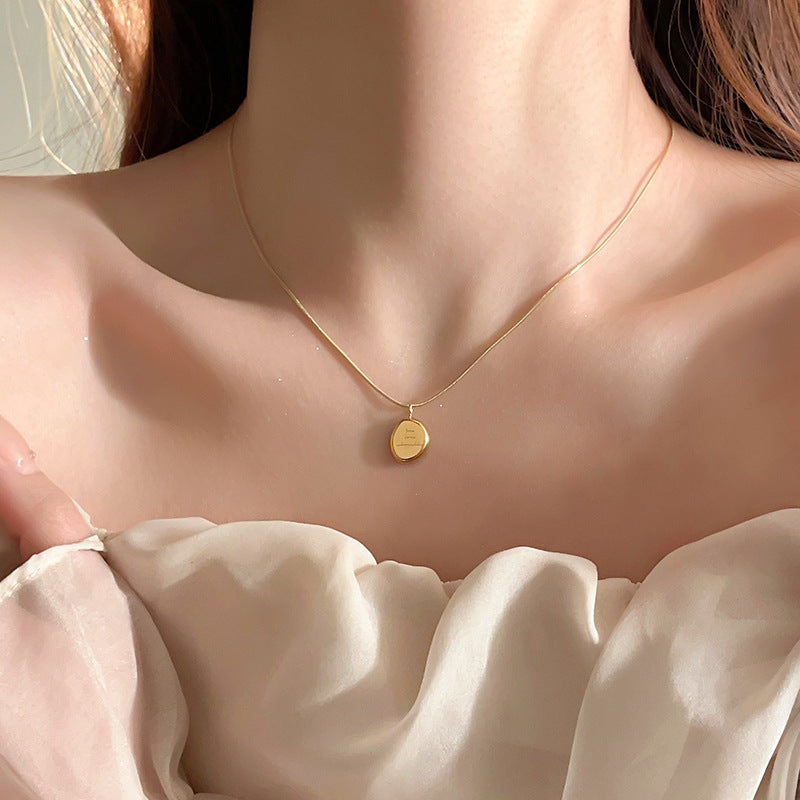 Geometric Titanium Steel Pendant Necklace for Women
