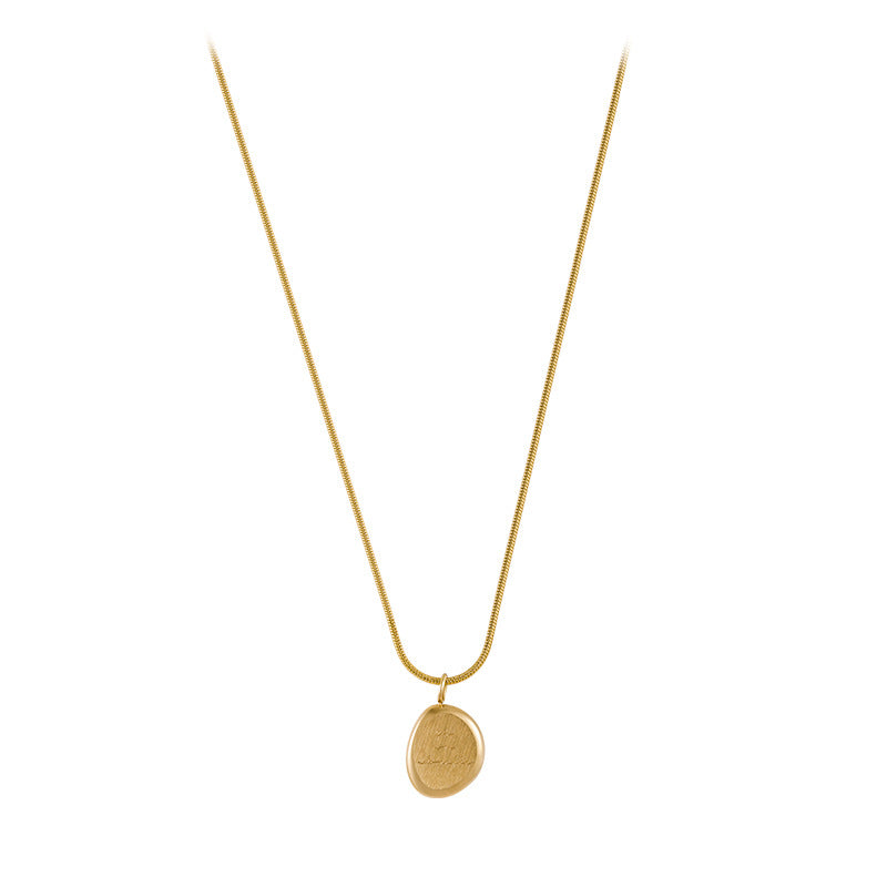 Geometric Titanium Steel Pendant Necklace for Women