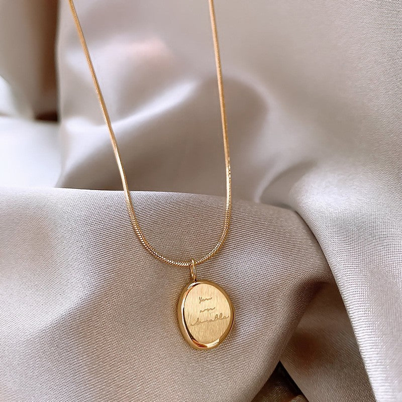 Geometric Titanium Steel Pendant Necklace for Women