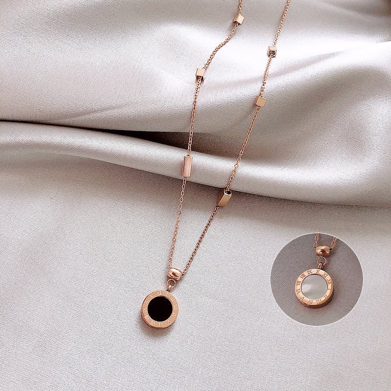 Geometric Titanium Steel Pendant Necklace for Women