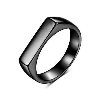 Geometric Titanium Steel Ring