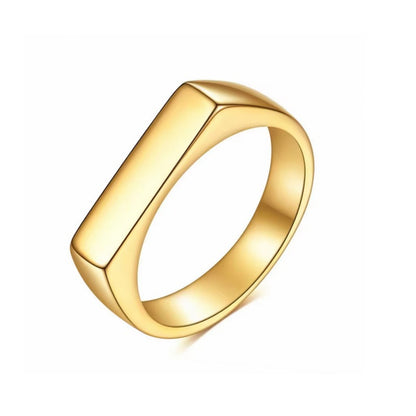 Geometric Titanium Steel Ring
