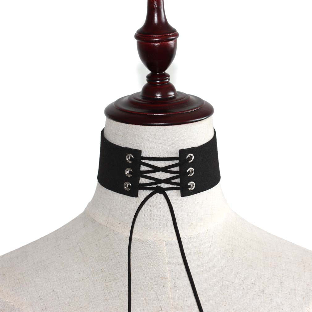 Geometric Velvet Choker Necklace