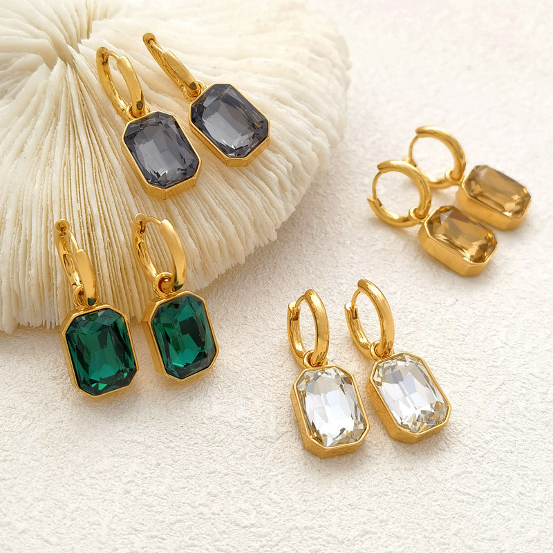 Geometric Zircon Earrings for Women