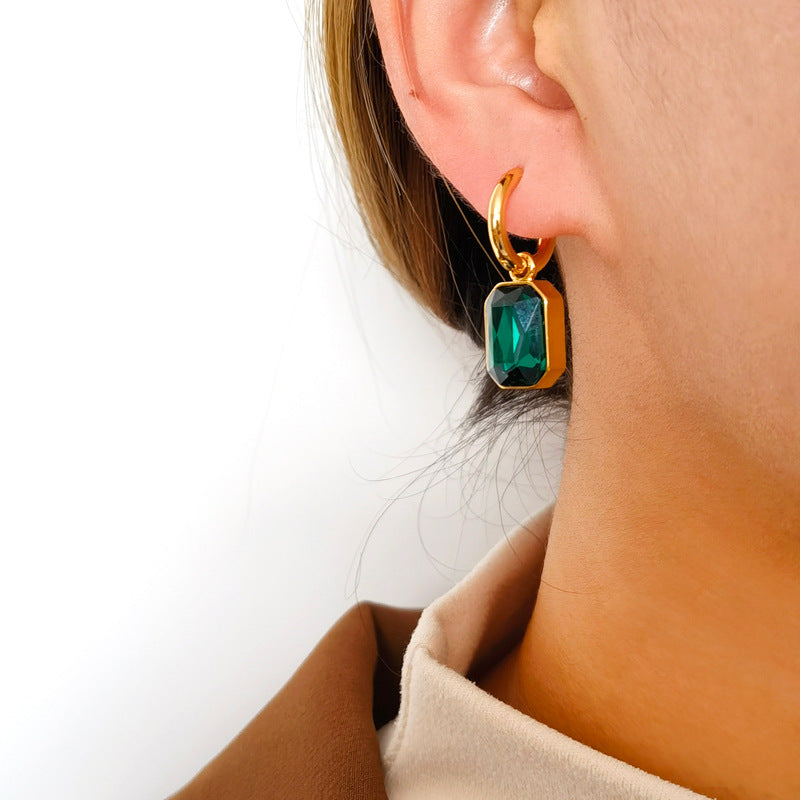 Geometric Zircon Earrings for Women