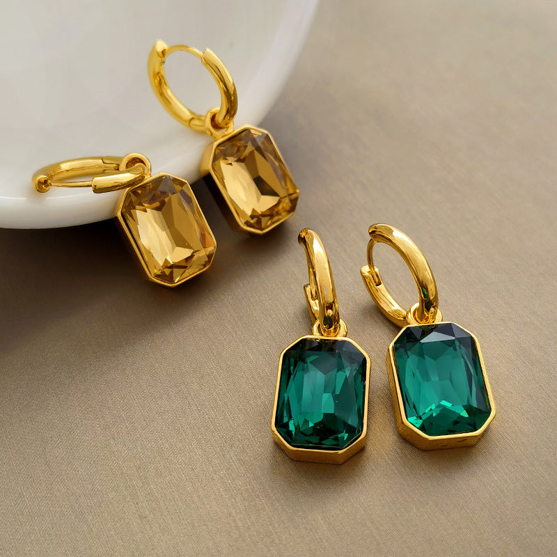 Geometric Zircon Earrings for Women
