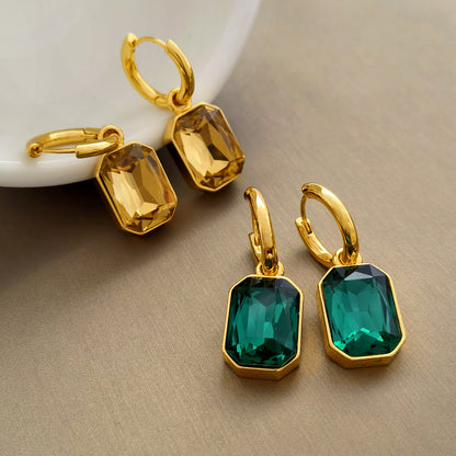 Geometric Zircon Earrings for Women