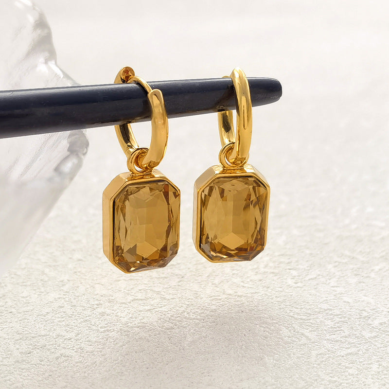 Geometric Zircon Earrings for Women