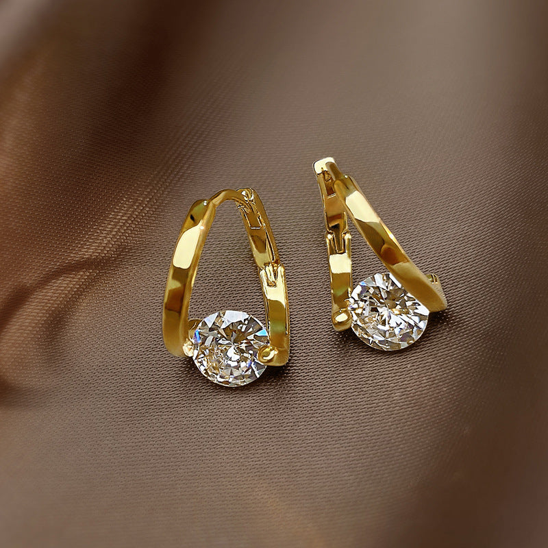 Geometric Zircon Earrings for Women