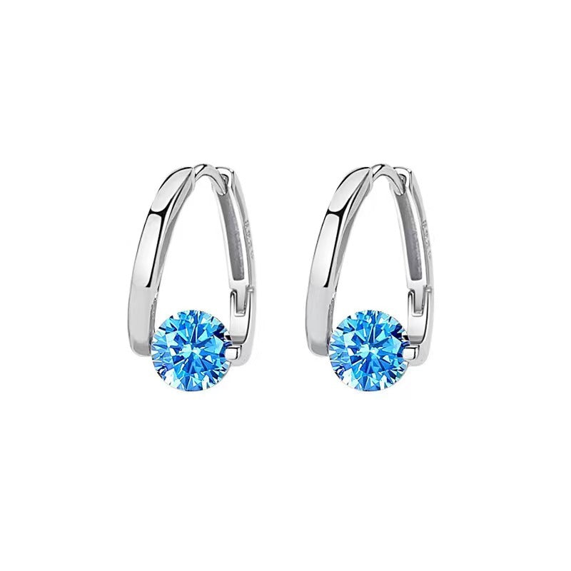 Geometric Zircon Inlay Earrings