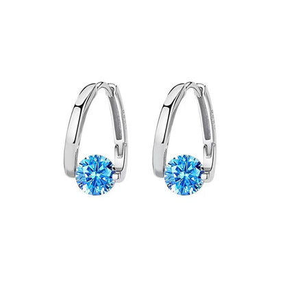 Geometric Zircon Inlay Earrings