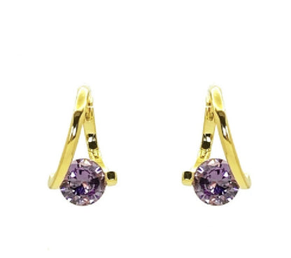 Geometric Zircon Inlay Earrings