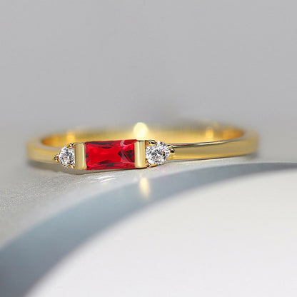 Geometric Zircon Plated Engagement Ring