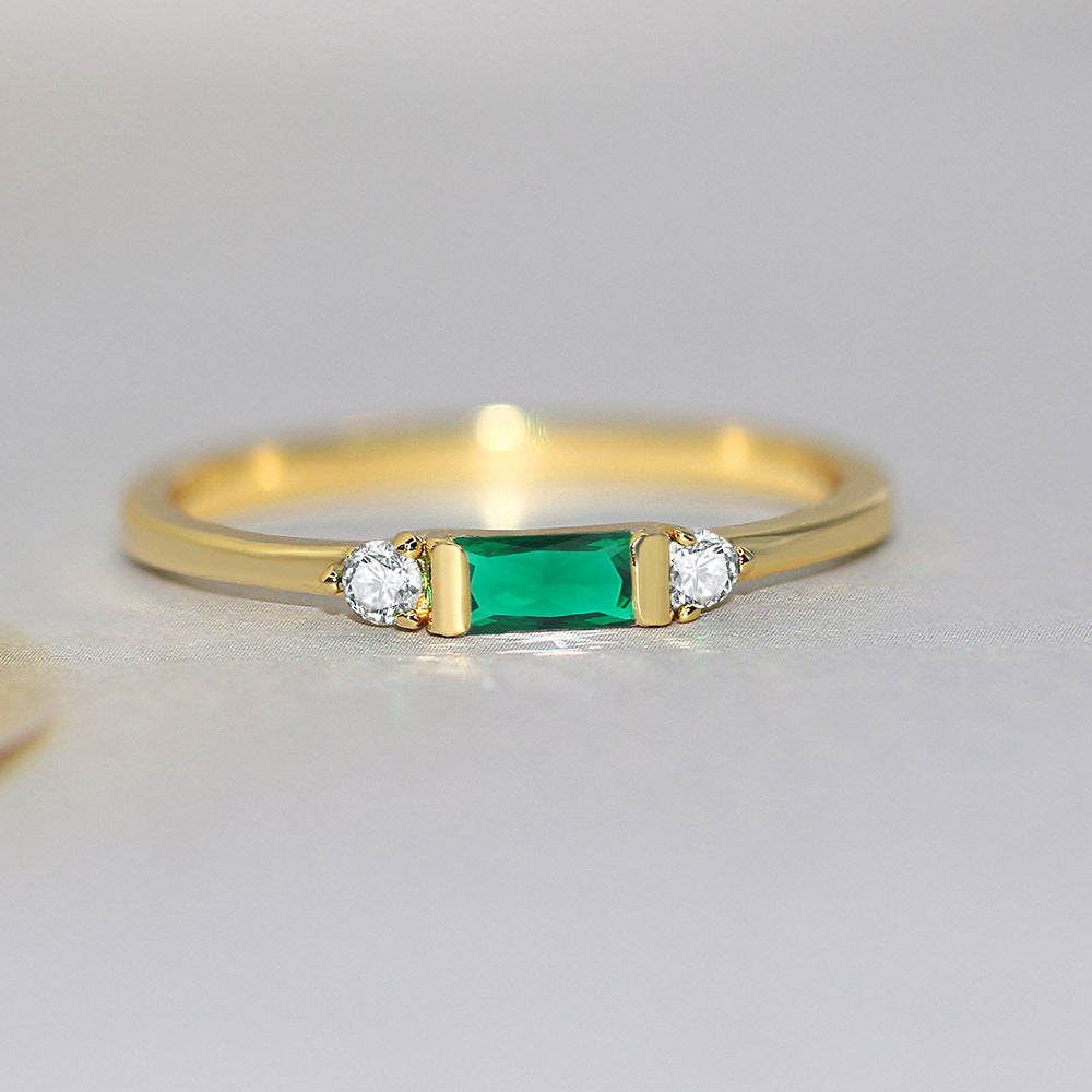 Geometric Zircon Plated Engagement Ring