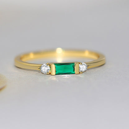 Geometric Zircon Plated Engagement Ring