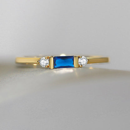 Geometric Zircon Plated Engagement Ring